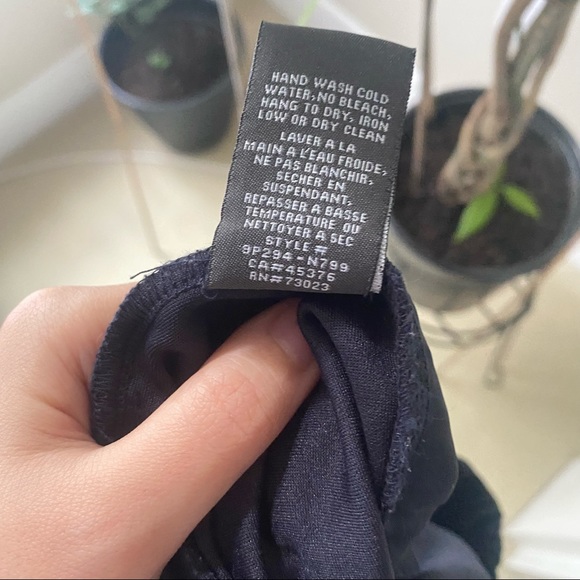 ASOS Dark Navy High Waisted Tie Waist Paperbag Pants - Picture 5 of 7